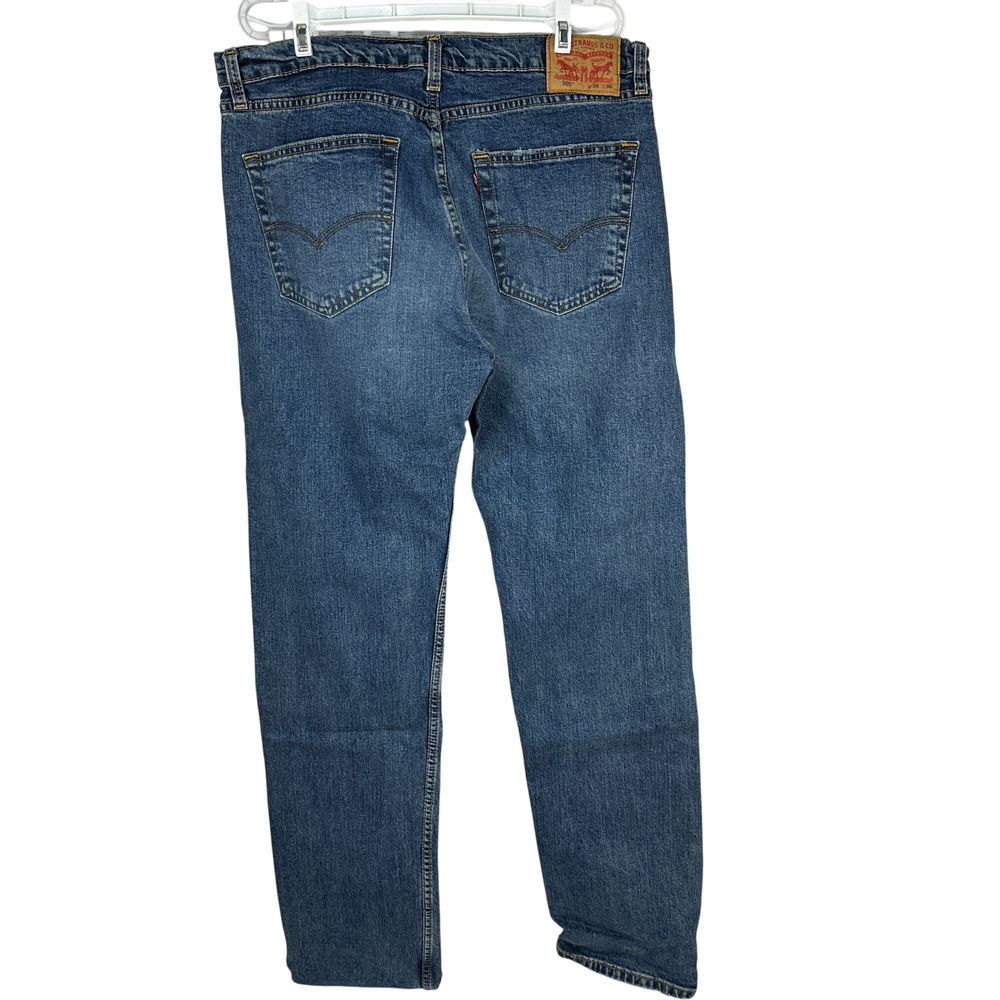 Levis 505 Original Fit Mens Jeans W36 L36 Medium Wash Denim Straight Leg - Picture 2 of 6